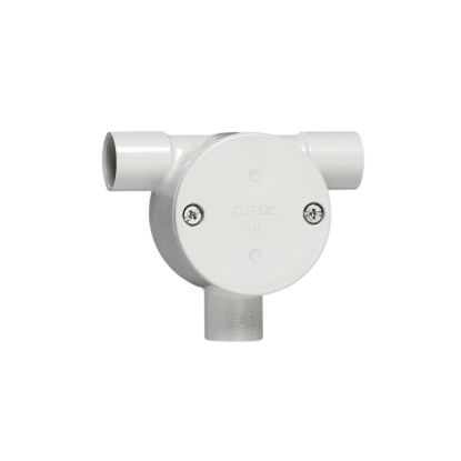 Picture of Tangential Junction Box, Clipsal - Cable Management, 20mm I.D, 3 Way Entry, T-type