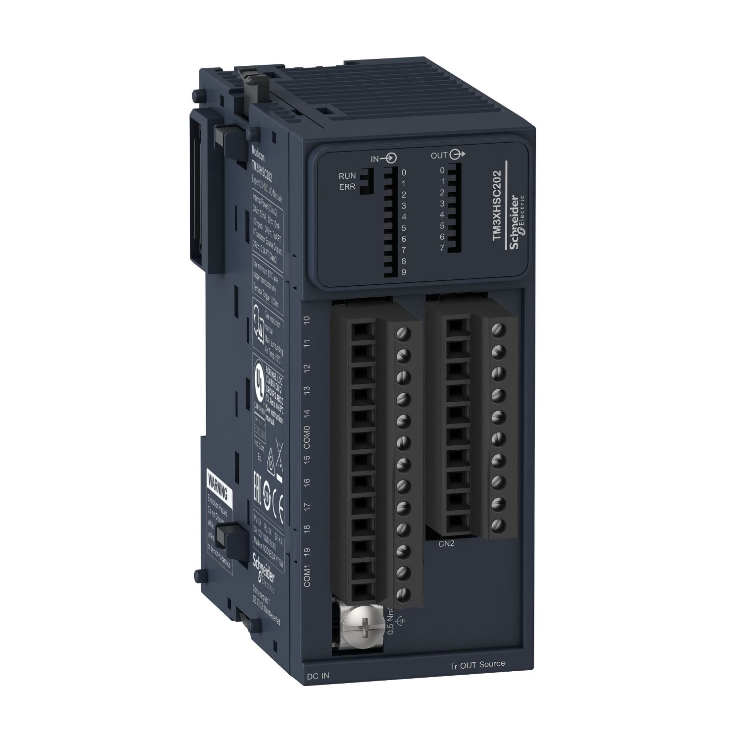 Picture of counter module, Modicon TM3, high speed, 2 channels HSC, 10 inputs, 8 outputs, screw