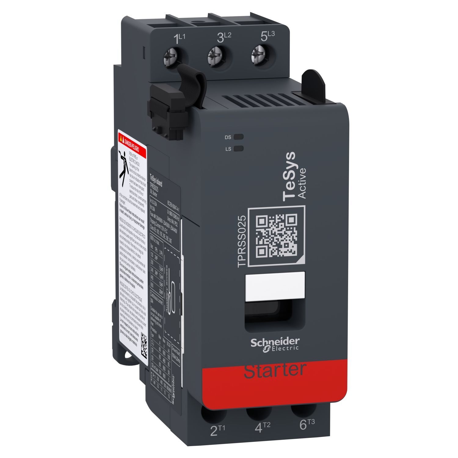 Picture of SIL motor starter, TeSys island, 30A at AC-1, 25A at AC-3, 11kW, 15hp, DOL type