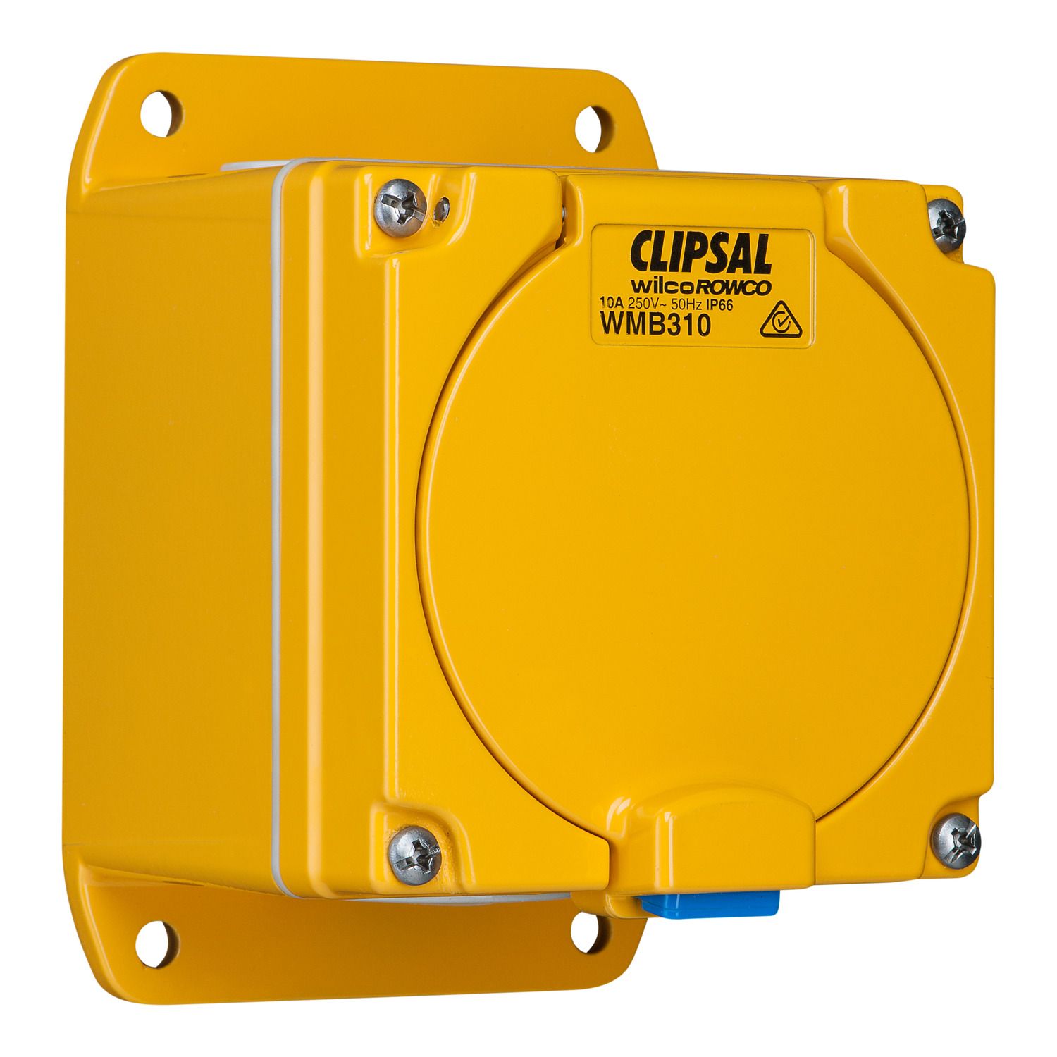 Picture of Socket Outlet, Metal Clad, 1 Gang 32A 250V, 3 Round Sockets, IP66, Cast Aluminium Material