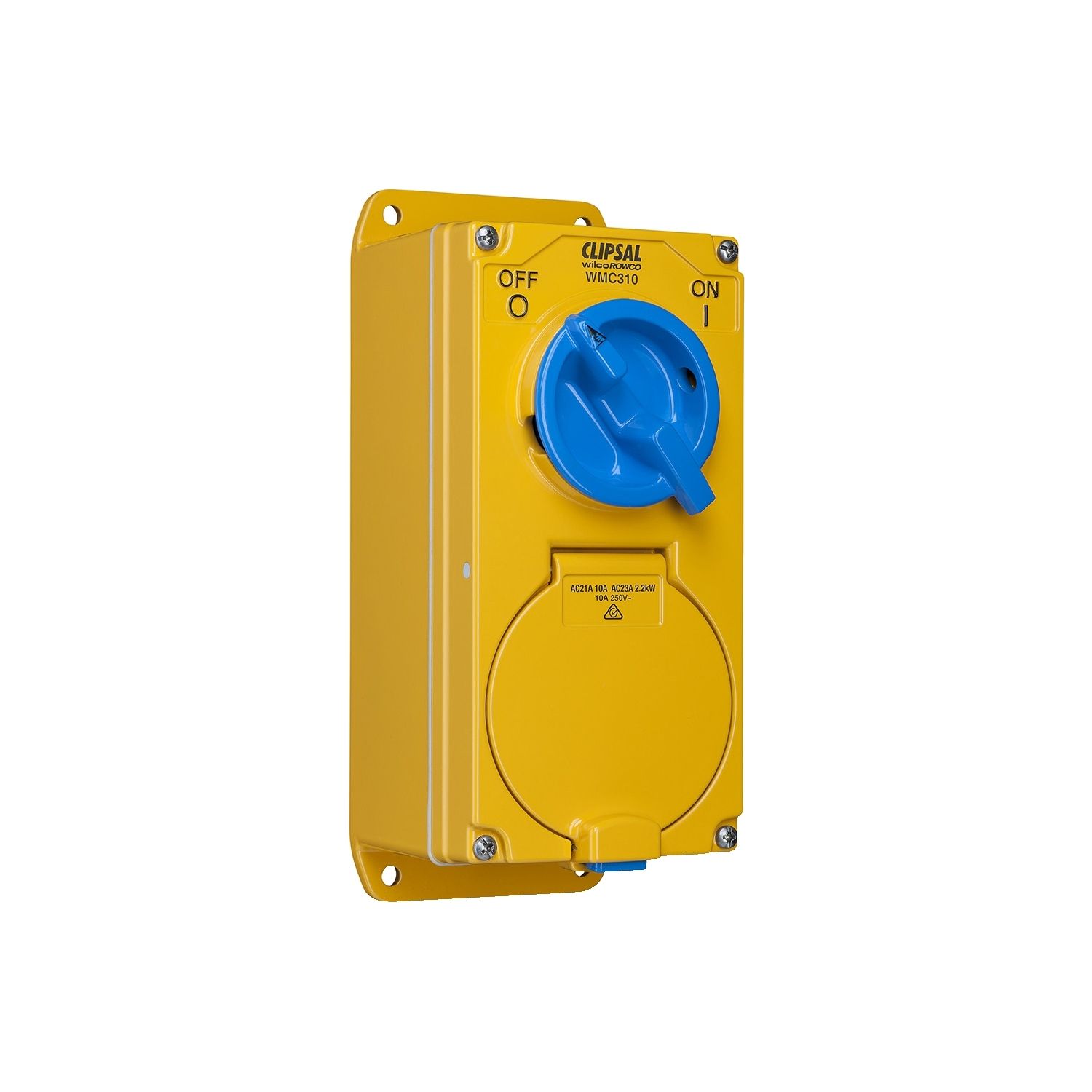 Picture of Switched Socket Outlet Combination, Metal Clad, 2 Gang, 250V, 1 Pole