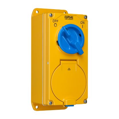 Picture of Switched Socket Outlet, Metal Clad, 500V, 10A, 4 Round PIN, IP66, 2 Pole, 1 Gang
