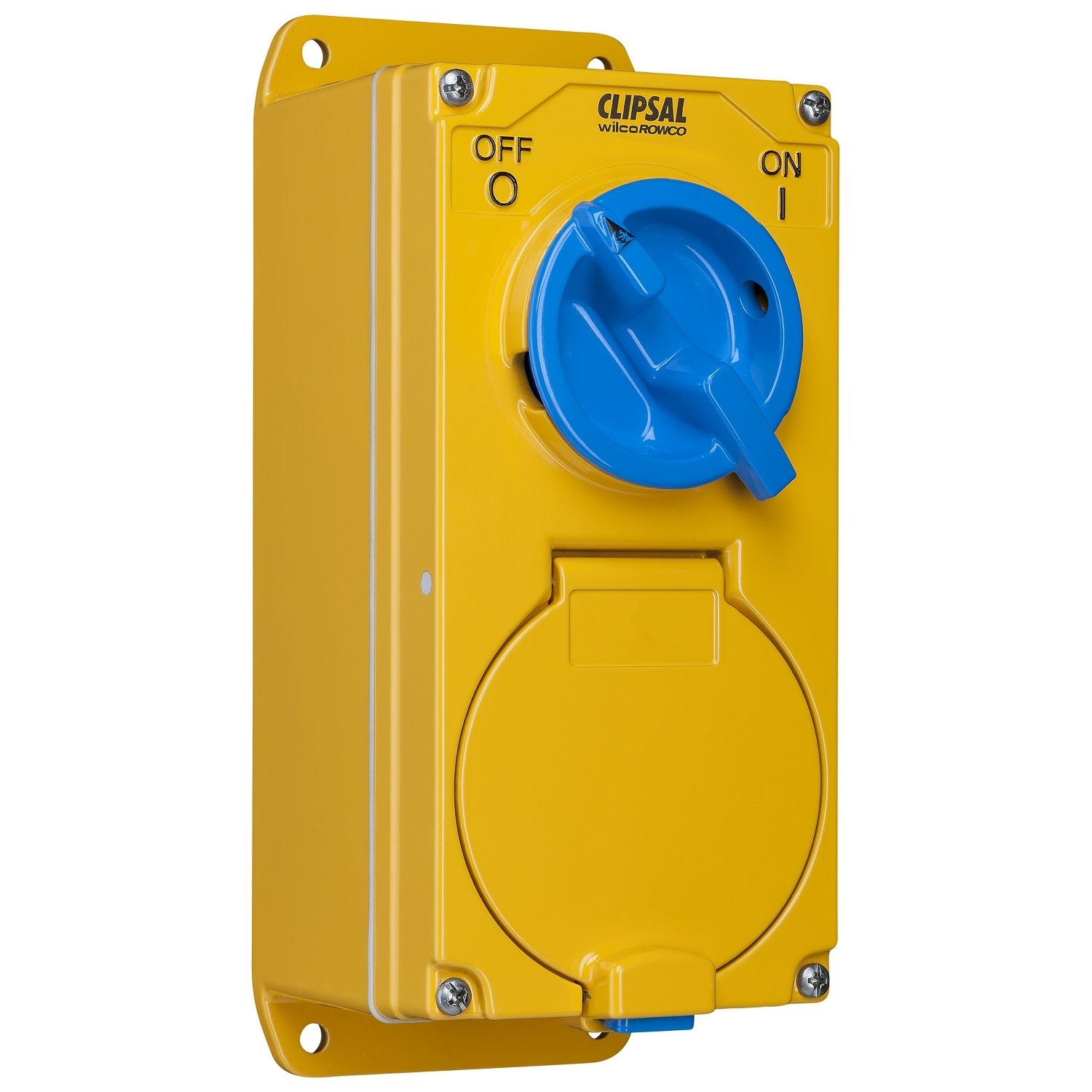 Picture of Switched Socket Outlet Combination, Metal Clad, 2 Gang, 32A, 500V, 5 Round Socket