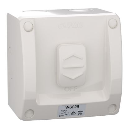 Picture of Switch, Weathershield, 1-Gang, 2 Pole, 20A/16AX, 250VAC, IP66