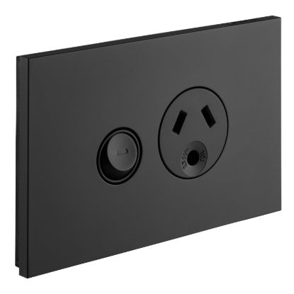 Picture of Single Power Point, Saturn Zen, Round Earth Horizontal Mount, 250V, 10A