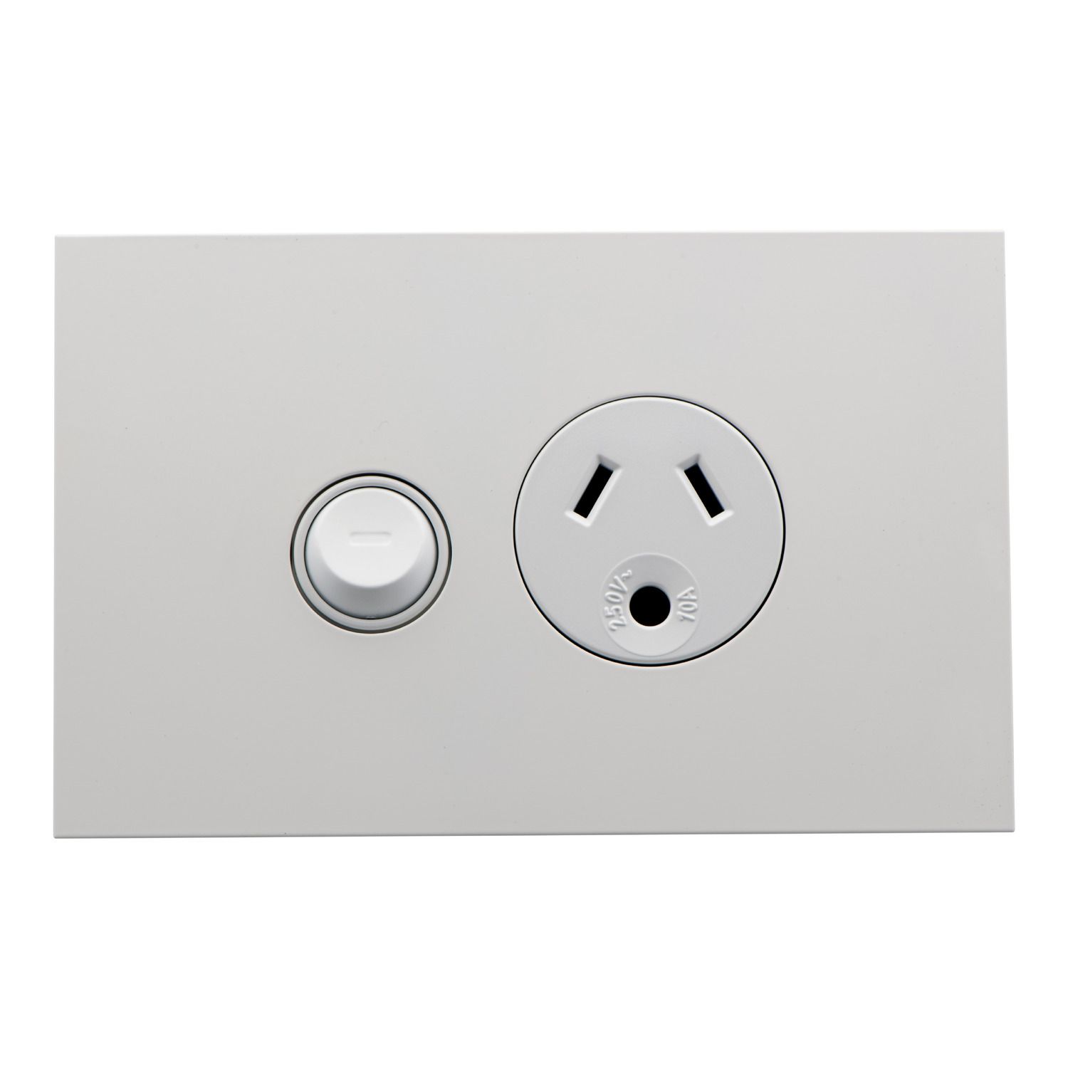 Picture of Single Power Point, Saturn Zen, Round Earth Horizontal Mount, 250V, 10A