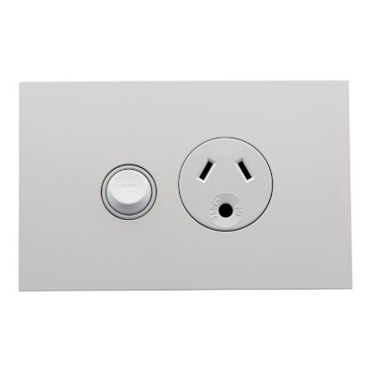 Picture of Single Power Point, Saturn Zen, Round Earth Horizontal Mount, 250V, 10A