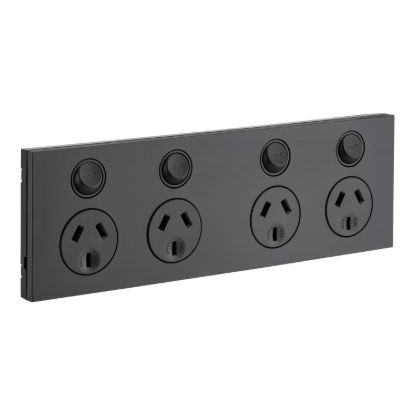 Picture of Quad Power Point, Saturn Zen, Horizontal Mount, 250V, 10A