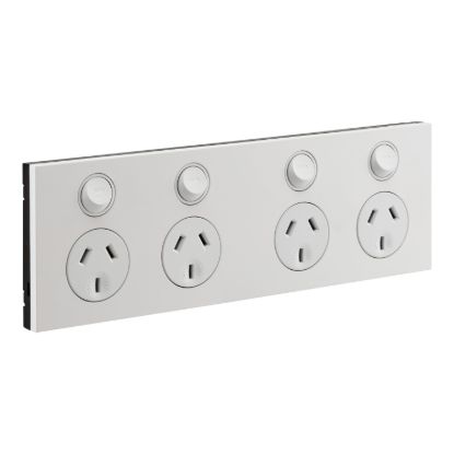 Picture of Quad Power Point, Saturn Zen, Horizontal Mount, 250V, 10A