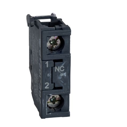 Picture of Single contact block, Harmony XB4, silver alloy, screw clamp terminal, late break, 1NC