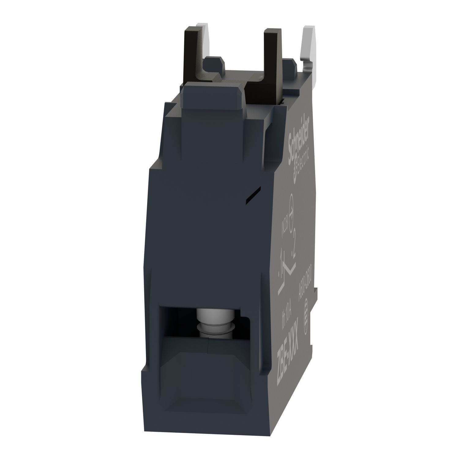 Picture of Single contact block, Harmony XB4, silver alloy, screw clamp terminal, late break, 1NC